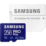 SAMSUNG PRO Plus 256 GB SDXC (2023), Speicherkarte UHS-I U3, Class 10, V30, inkl. USB-Adapter