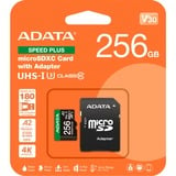 ADATA SPEED PLUS microSDXC 256 GB, Speicherkarte UHS-I U3, Class 10, V30, A2