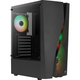 Aerocool Wave-G-BK-v3, Tower-Gehäuse schwarz, Gehärtetes Glas