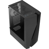 Aerocool Wave-G-BK-v3, Tower-Gehäuse schwarz, Gehärtetes Glas