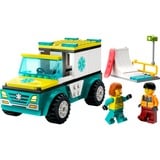 LEGO 60403 City Rettungswagen und Snowboarder, Konstruktionsspielzeug 