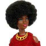 Mattel Barbie Fashionistas-Puppe - Black Barbie mit rotem Strickkleid 