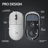 Logitech PRO X SUPERLIGHT 2, Gaming-Maus weiß, 2,4-GHz-LIGHTSPEED, kompatibel mit Windows und macOS