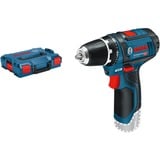 Bosch Akku-Bohrschrauber GSR 12V-15 Professional solo, 12Volt blau/schwarz, ohne Akku und Ladegerät, L-BOXX