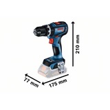 Bosch Akku-Schlagbohrschrauber GSB 18V-90 C Professional, 18Volt blau/schwarz, 2x Li-Ionen Akku 5,0Ah, in L-BOXX