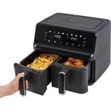 Clatronic Doppel-Heißluftfritteuse FR 3804 H schwarz, 2x 1.350 Watt, 2 Körbe je 4 Liter