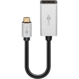 goobay USB Adapter, USB-C Stecker > DisplayPort Buchse schwarz/silber, 15cm, bis 8K @ 60Hz