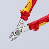 KNIPEX Electronic Super Knips 78 06 125, Elektronik-Zange rot/gelb, mit Öffnungsfeder und Öffnungsbegrenzung