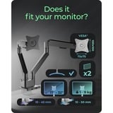 ICY BOX Monitorhalterung IB-MS524-T grau, für 2 Monitore bis 32" (81cm)