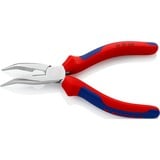 KNIPEX Flachrundzange 2525160, Greifzange rot/blau, abgewinkelt, mit Schneide