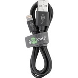 goobay Apple Lightning Dual-Ladeset 12 Watt, Ladegerät schwarz, 1 Meter Kabel