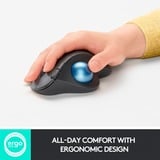 Logitech ERGO M575 Wireless Trackball Maus graphit, ergonomisches Design, für Windows, PC & Mac mit Bluetooth- & USB-Funktion