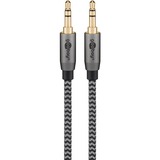 goobay Plus Audio Verbindungskabel AUX 3,5mm stereo schwarz/silber, 3 Meter