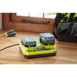 Ryobi 18 V ONE+ Duo-Akku-Ladegerät RC18240 grün/grau, Ladestrom 4,0A + 2,0A