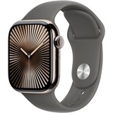 Apple Watch Series 10, Smartwatch Titan Natur, Titangehäuse, 42 mm, Sportarmband steingrau M/L, Cellular