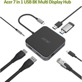 Acer 7-in-1 Mini Dock, Dockingstation schwarz/silber, HDMI, DP, USB-A, USB-C, LAN