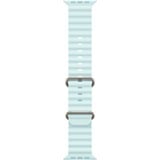 Apple 49 mm Ocean Armband, Uhrenarmband hellblau/titan