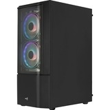 Aerocool Quantum Mesh v2 TG , Tower-Gehäuse schwarz/grau, Seitenteil aus Tempered Glass