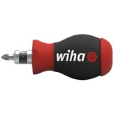 Wiha Schraubendreher Stubby 1/4", mit Bit Magazin schwarz/rot, Stubby mit 7 Doppelbits