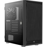 Aerocool Graphite-G-BK-v1, Tower-Gehäuse schwarz, Seitenteil aus gehärtetem Glas