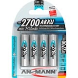 Ansmann 2700mAh, Akku silber, 4x AA (Mignon)