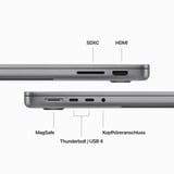 Apple MacBook Pro (14") 2023 CTO, Notebook grau, M3 10-Core GPU, MacOS, Deutsch, 36 cm (14.2 Zoll) & 120 Hz Display, 1 TB SSD