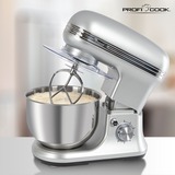 ProfiCook Knetmaschine PC-KM 1222 W, Küchenmaschine silber, 1.200 Watt, inkl. Küchenwaage 