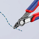 KNIPEX Electronic Super Knips 78 41 125, Elektronik-Zange rot/blau, mit Öffnungsfeder