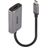 Lindy USB Konverter 8K60, USB-C Stecker > HDMI Buchse silber/grau, 11cm