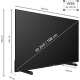 Telefunken XU43FO754S, LED-Fernseher 108 cm (43 Zoll), schwarz, UltraHD/4K, Triple Tuner, Mediaplayer, Smart-TV