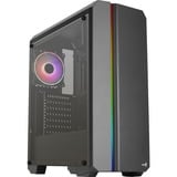 Aerocool Genesis ARGB, Tower-Gehäuse schwarz, Seitenteil aus Acryl