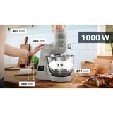 Bosch MUM5XL72 Küchenmaschine grau/silber, 1.000 Watt, integrierte Waage, Serie 4