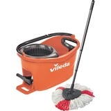 Vileda Wischmop-Set Turbo Easy Wring & Clean Box, Bodenwischer koralle/schwarz, inkl. Powerschleuder und Fußpedal