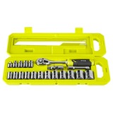 Ryobi Steckschlüssel-Set RHRS20PC, 3/8" grün/grau, 20-teilig, mit 3/8" Umschaltknarre