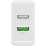 goobay Dual-USB Schnellladegerät QC3.0 28W weiß