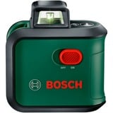 Bosch Kreuzlinienlaser AdvancedLevel 360 grün/schwarz, grüne Laserlinien, Reichweite Ø 24 Meter