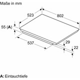 Bosch PXE845HC1E Serie 6, Autarkes Kochfeld schwarz/edelstahl, 80 cm