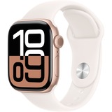 Apple Watch Series 10, Smartwatch roségold, Aluminium, 46 mm, Sportarmband blassrosa M/L