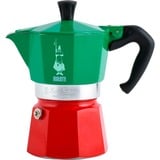 Bialetti Moka Express Tricolore, Espressomaschine grün/rot, 6 Tassen