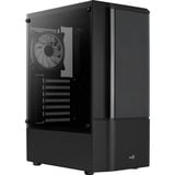 Aerocool Quantum-G-BK-v3, Tower-Gehäuse schwarz/grau, Frontpanel aus Acryl, Seitenteil aus Tempered Glass