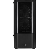 Aerocool Quantum-G-BK-v3, Tower-Gehäuse schwarz/grau, Frontpanel aus Acryl, Seitenteil aus Tempered Glass