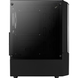 Aerocool Quantum-G-BK-v3, Tower-Gehäuse schwarz/grau, Frontpanel aus Acryl, Seitenteil aus Tempered Glass