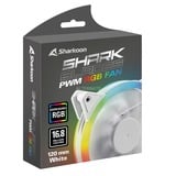 Sharkoon SHARK Blades PWM RGB Fan, Gehäuselüfter weiß