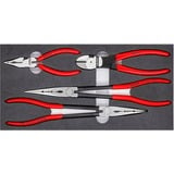 KNIPEX Zangen-Set "KFZ" 002001V16 rot/schwarz, präzise zugeschnittene Schaumstoffeinlage