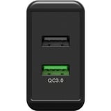 goobay Dual-USB Schnellladegerät USB/QC3.0 28W schwarz