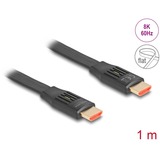 DeLOCK High Speed HDMI-Flachbandkabel 48 Gps 8K 60Hz schwarz, 1 Meter