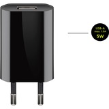 goobay USB-C Ladeset 5 Watt, Ladegerät schwarz, 1 Meter Kabel USB-A > USB-C