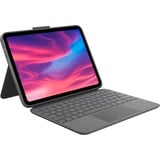 Logitech Combo Touch, Tastatur grau, DE-Layout, Scherenmechanik, für iPad 10. Generation