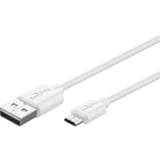 goobay Micro-USB Dual-Ladeset 18 Watt, Ladegerät weiß, 2,4 A, 1 Meter Kabel USB-A > Micro-USB