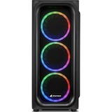 Sharkoon TK5M RGB, Tower-Gehäuse schwarz, Gehärtetes Glas